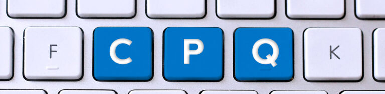 Erklärung CPQ - Tastatur mit eingefärbeten Buchstaben CPQ